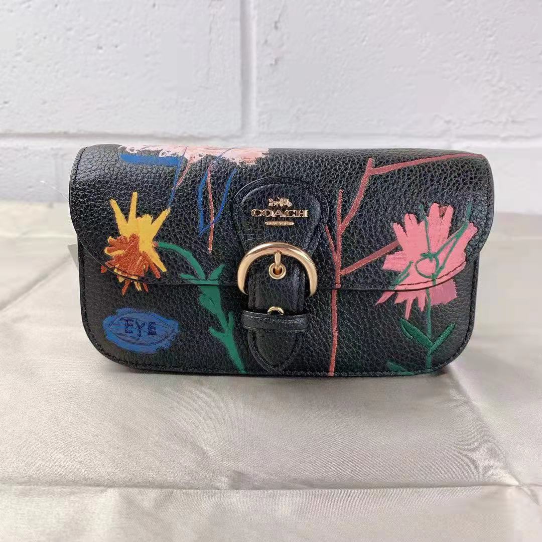 Coach C5586 X Jean-Michel Basquiat Kleo Crossbody Leather Black Multi Coach C5586 X Jean-Michel Basquiat Kleo Crossbody Leather Black Multi